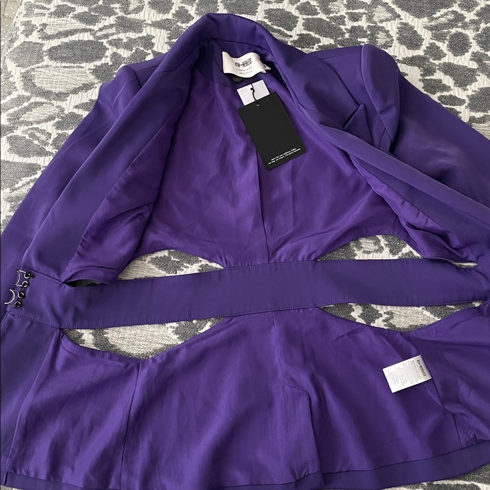 NWT 4th & Reckless Chic Purple Blazer with Cutout Design - Picture 8 of 12